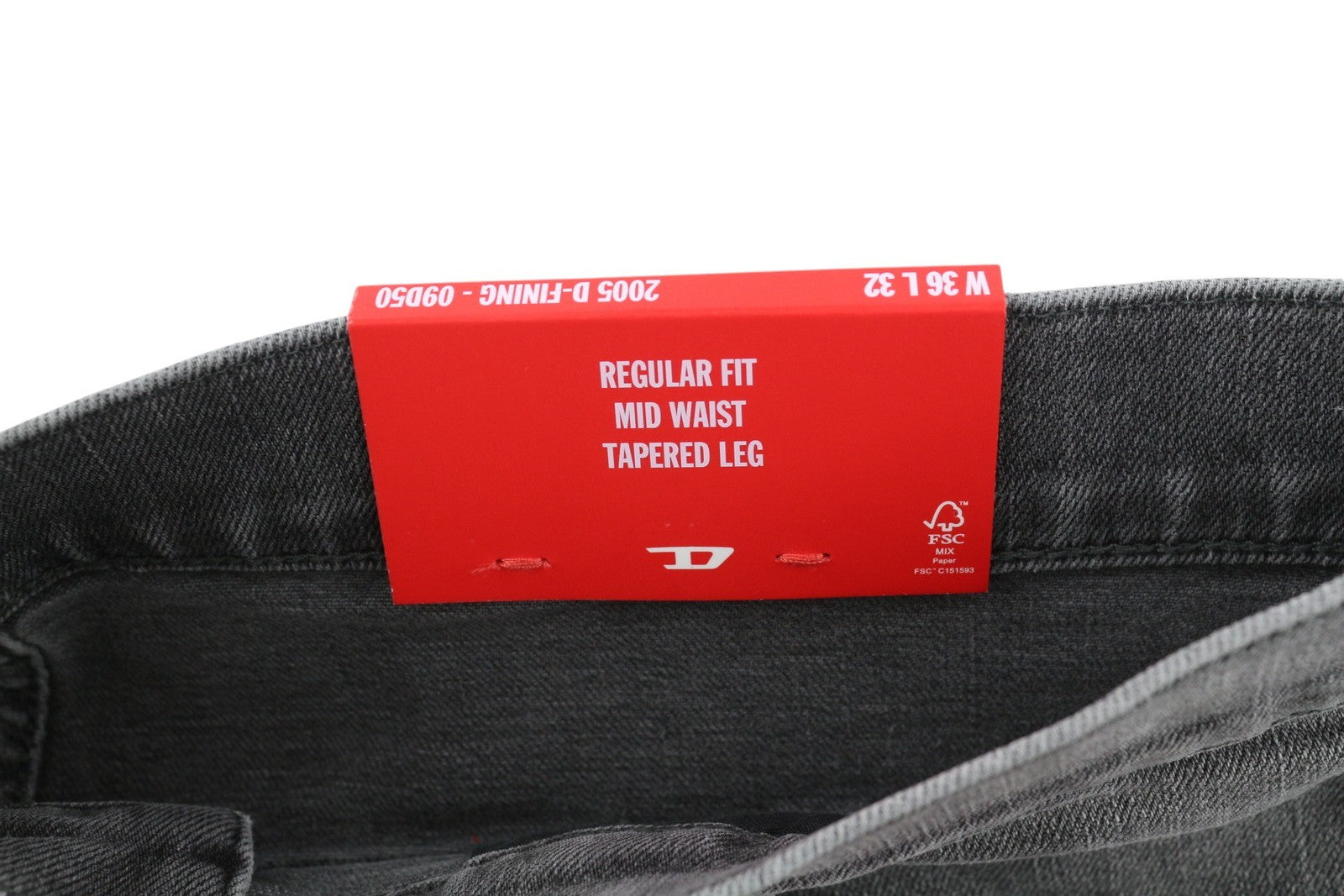 DIESEL 2005 D-Fining 09D50 Men Jeans W36/L32 Regular Fit Buttoned Denim Grey