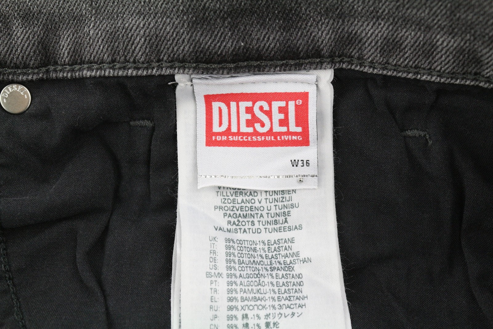 DIESEL 2005 D-Fining 09D50 Men Jeans W36/L32 Regular Fit Buttoned Denim Grey