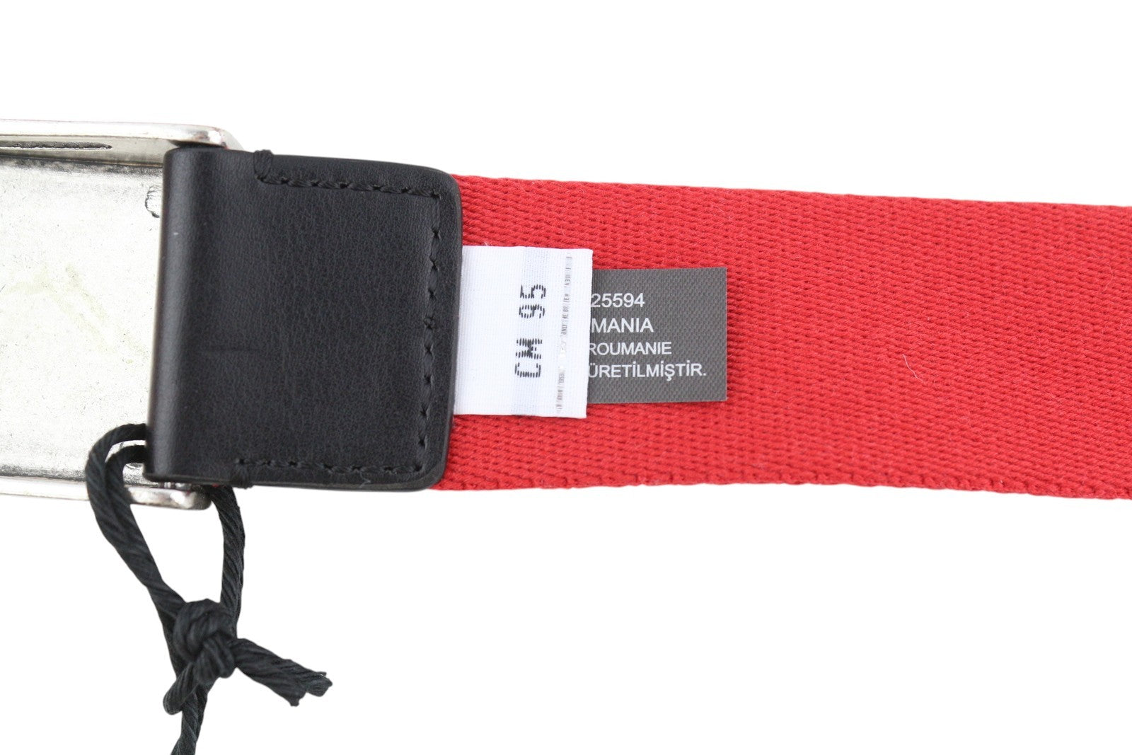 DIESEL B-Metaltape Men Belt 95 CM Red Textile Plate Buckle Closure Casual Logo