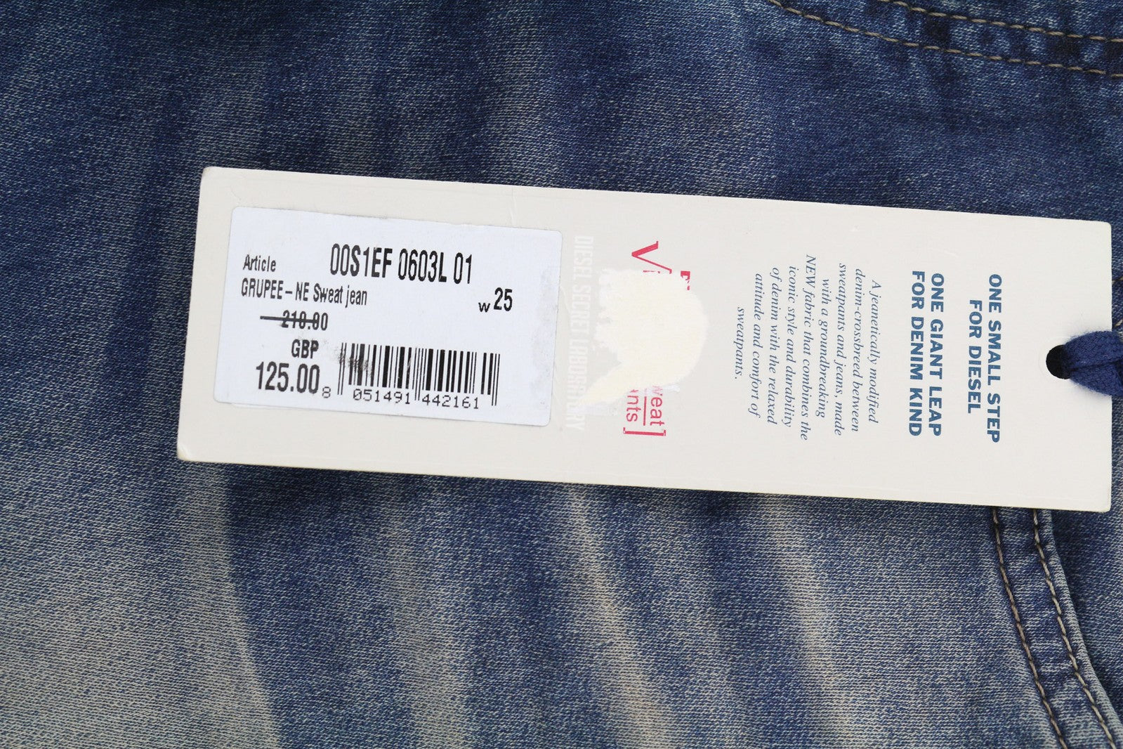 DIESEL Grupee-NE 0603L Women Jeans W25 Sweat Jogg Super Slim Skinny Blue RRP€250