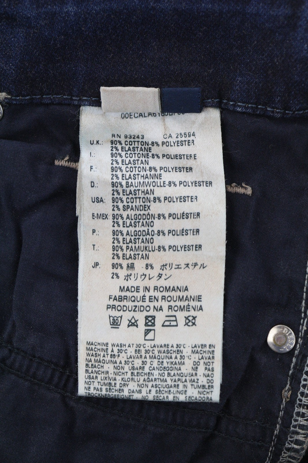 DIESEL Grupee-NE 0603L Women Jeans W25 Sweat Jogg Super Slim Skinny Blue RRP€250