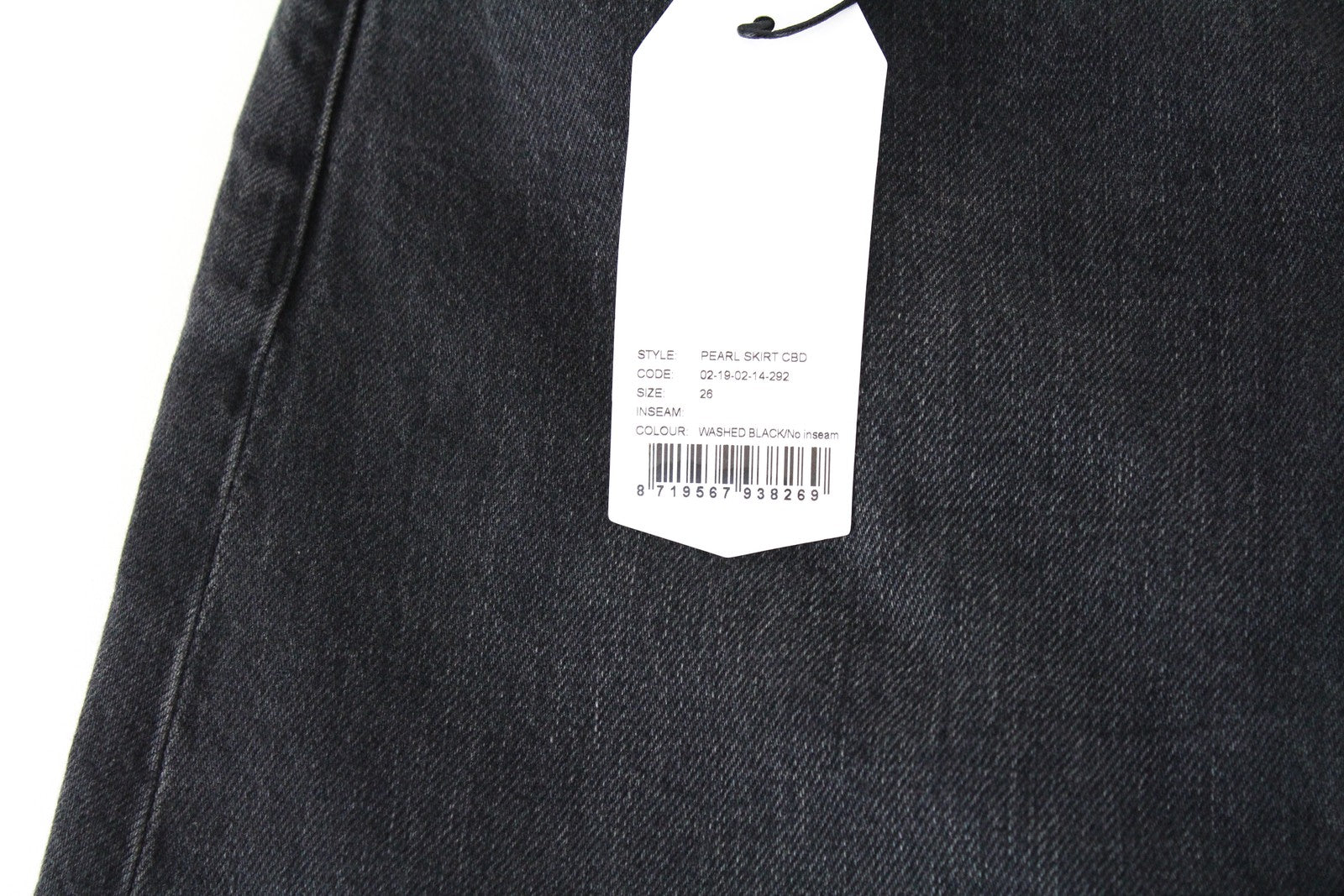 DENHAM Pearl Women's W26 Black Cotton 5-Pocket Washed Mini Denim Skirt