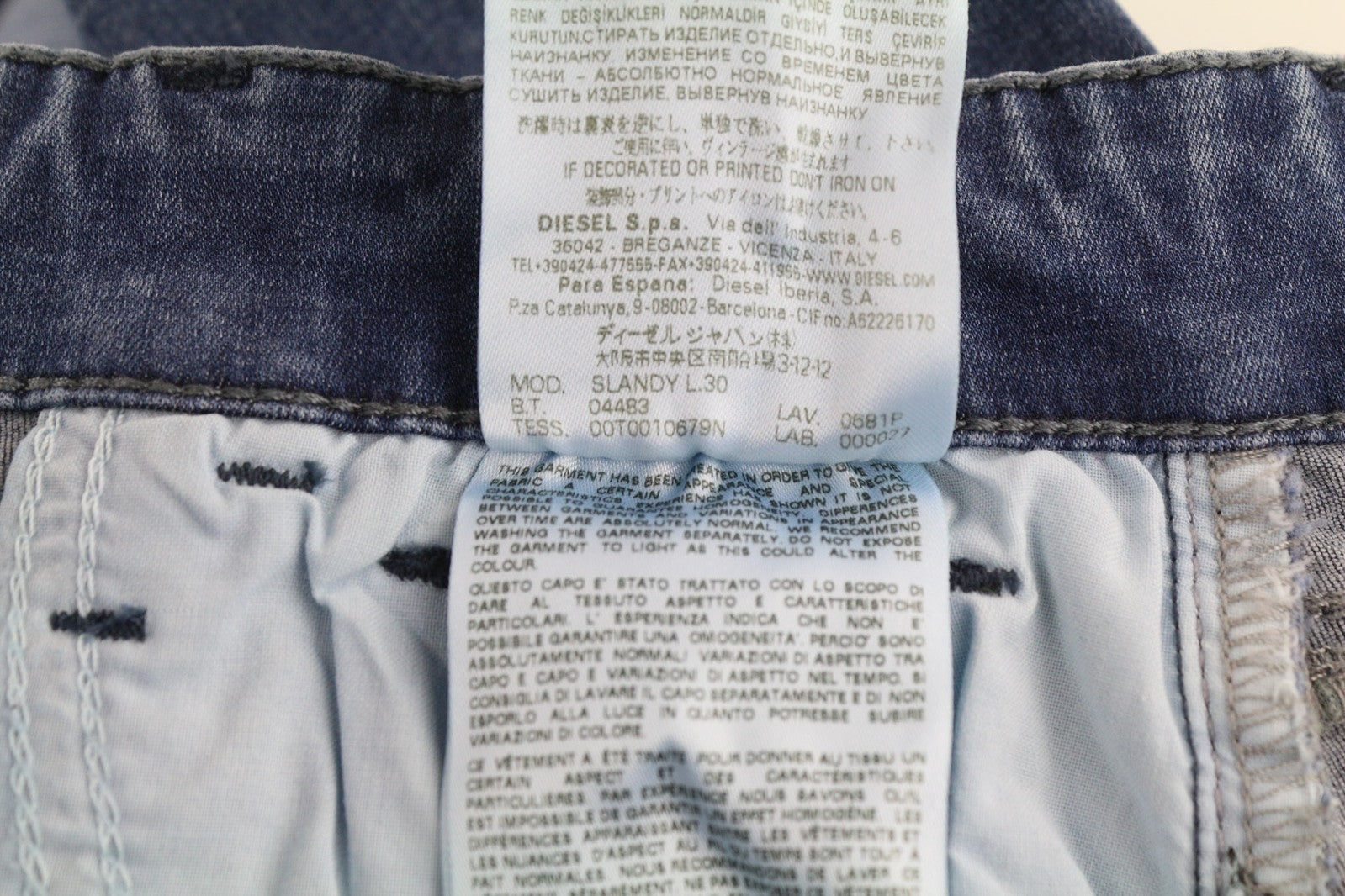 DIESEL Slandy 0681P Women Jeans W26/L30 Super Slim Skinny Blue Stretch Washed