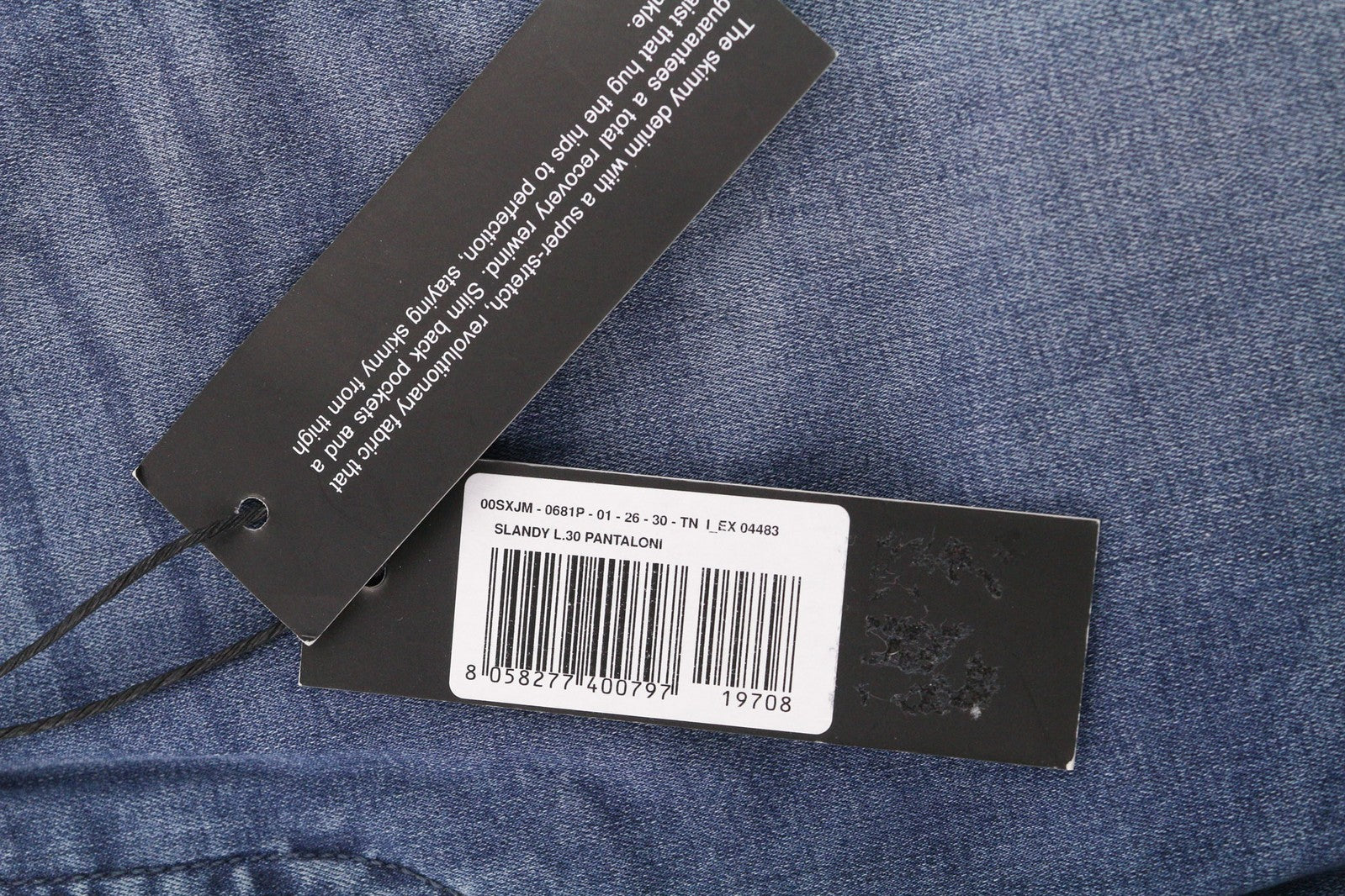 DIESEL Slandy 0681P Women Jeans W26/L30 Super Slim Skinny Blue Stretch Washed