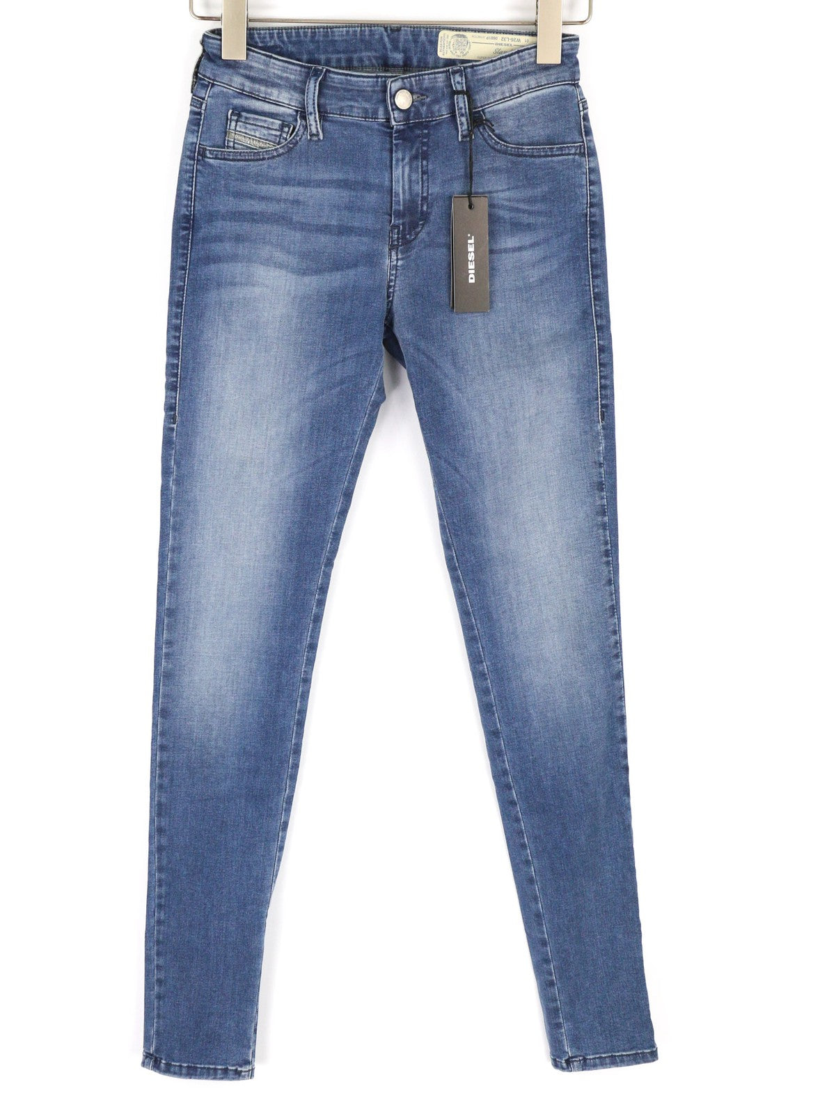 DIESEL Slandy 0681P Women Jeans W25/L32 Super Slim Skinny Blue Stretch Faded