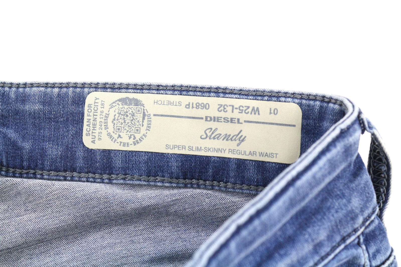 DIESEL Slandy 0681P Women Jeans W25/L32 Super Slim Skinny Blue Stretch Faded