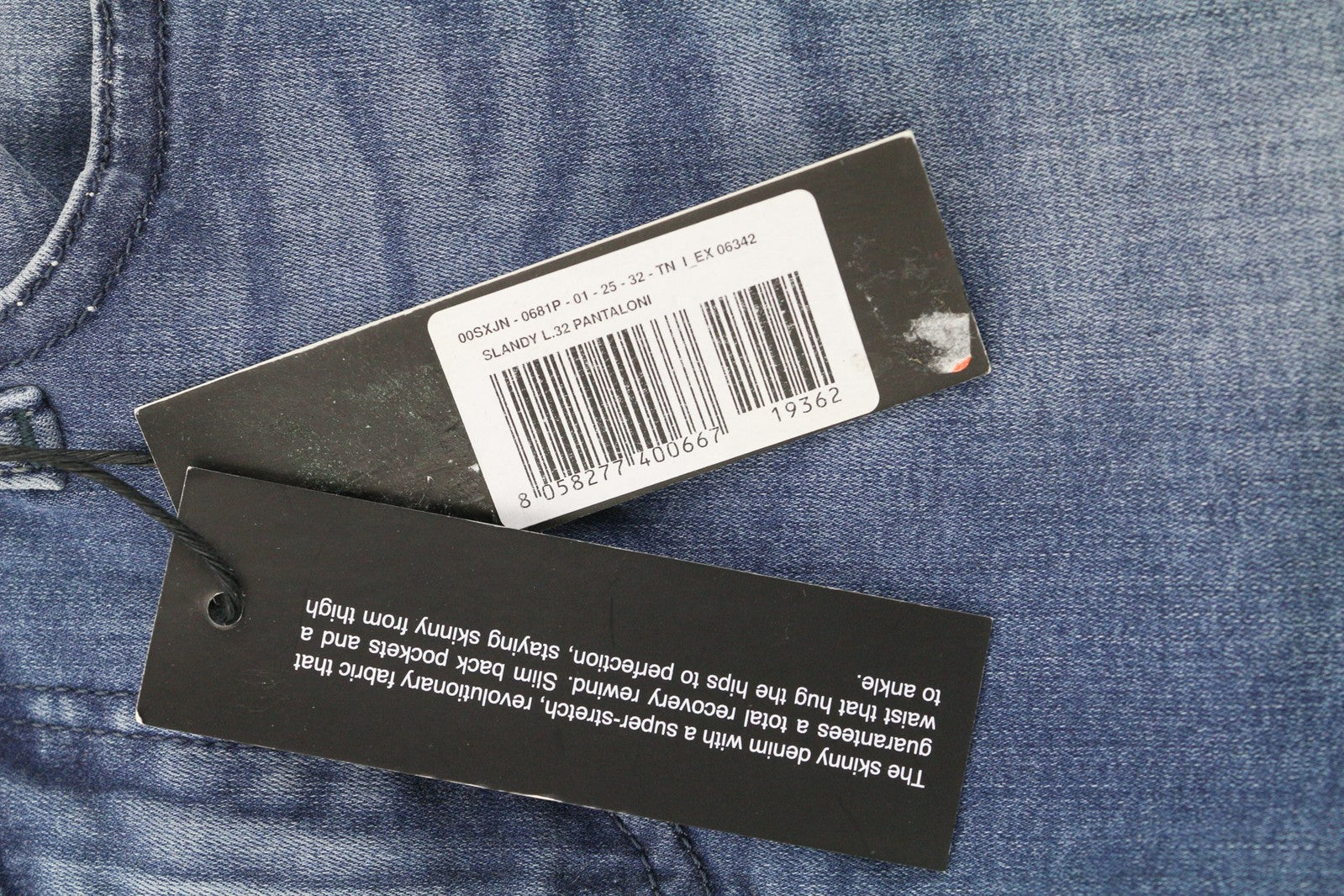 DIESEL Slandy 0681P Women Jeans W25/L32 Super Slim Skinny Blue Stretch Faded