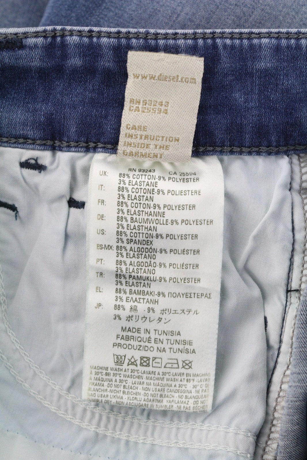 DIESEL Slandy 0681P Women Jeans W25/L32 Super Slim Skinny Blue Stretch Faded