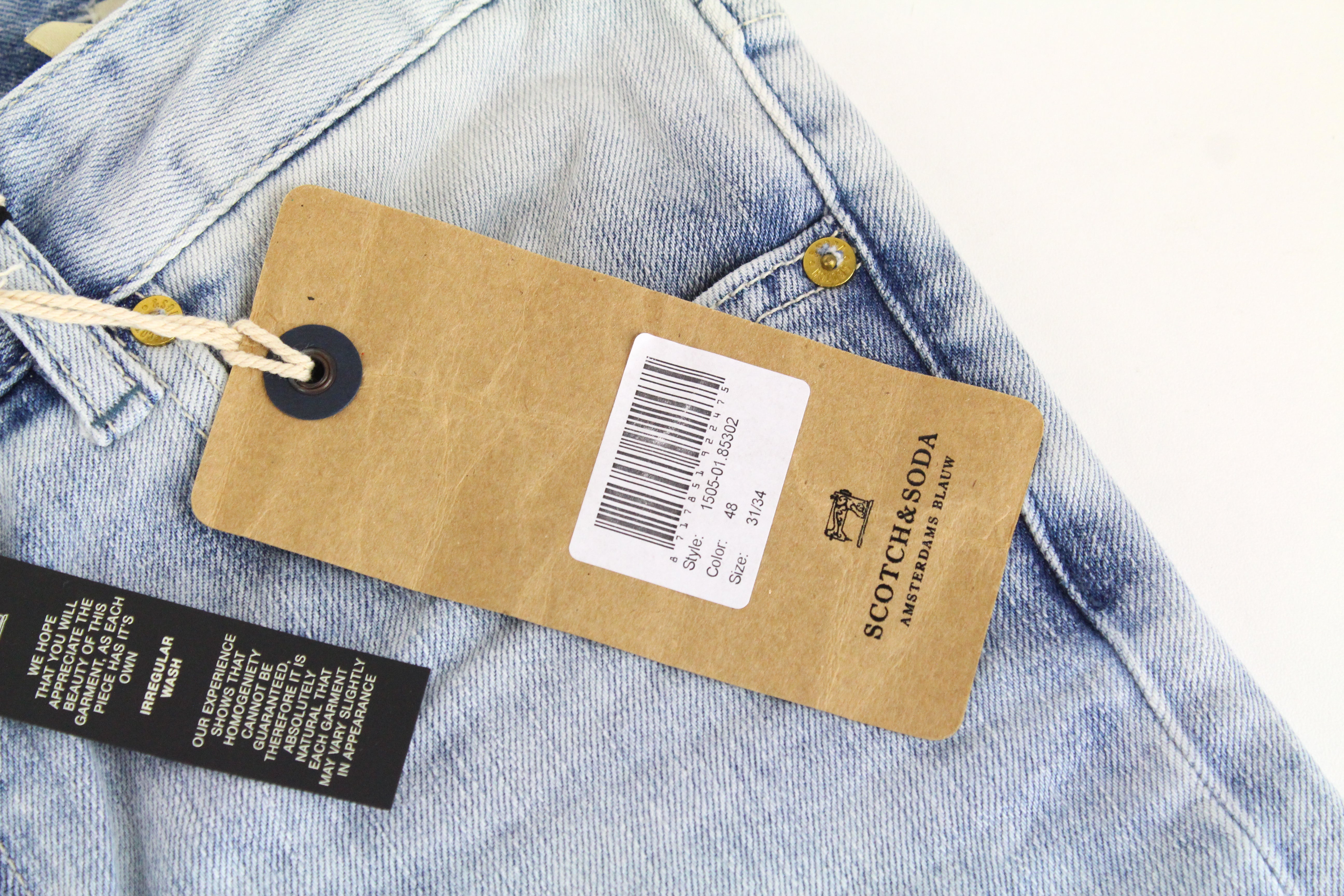 SCOTCH & SODA Skim Men's W31/L34 Blue Cotton Stretch Skinny Fit 5-Pocket Jeans