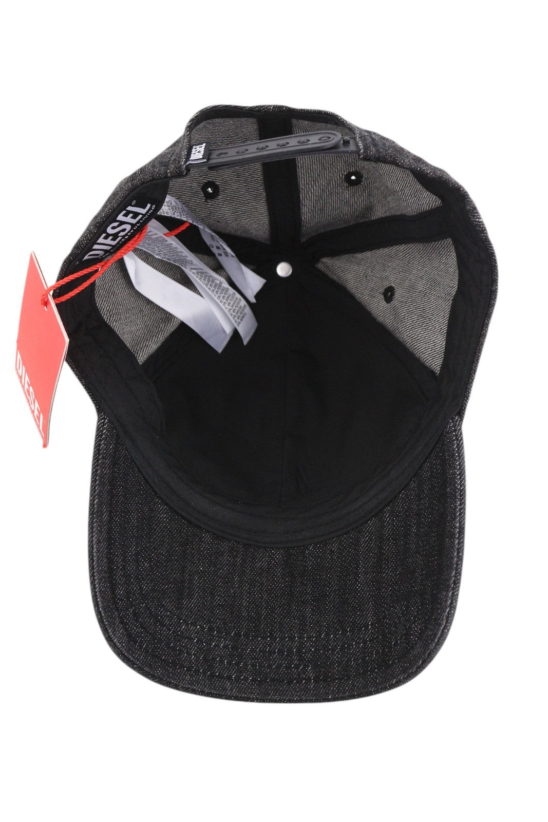 DIESEL C-Ivar Men Cap 1 Baseball Denim Black Embroidered Logo Cotton RRP€70