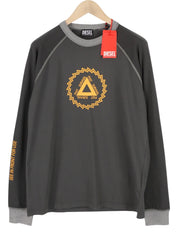 DIESEL T-Juslan-LS Men T-Shirt XL Grey Cotton Long Sleeve Crew Neck RRP€100