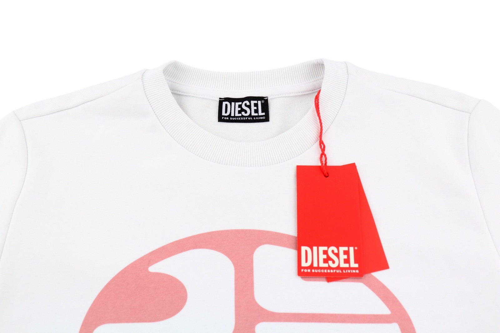 DIESEL S-Ginn-K26 Men Sweatshirt XL White Pullover Crew Neck Unlined RRP€110
