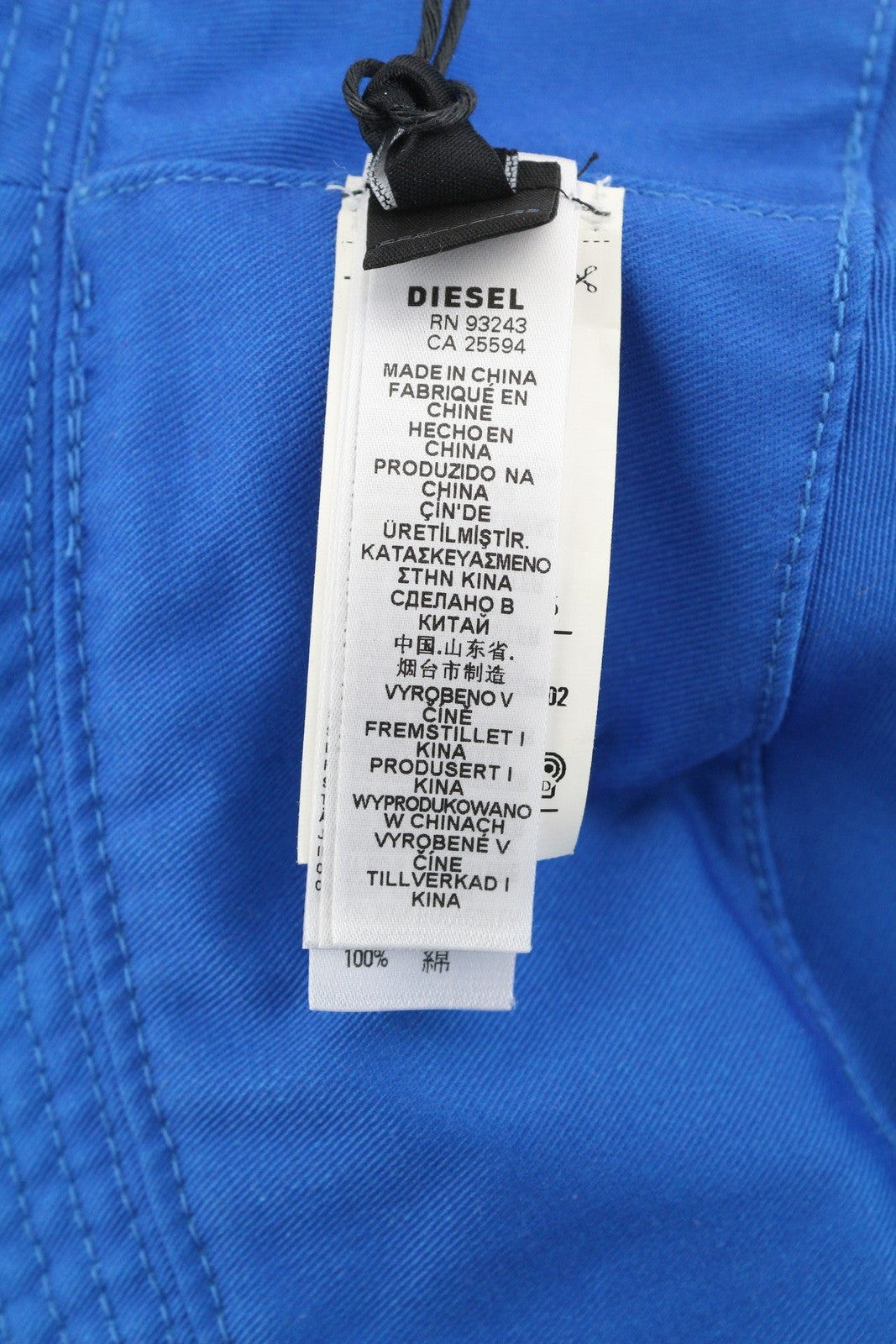 DIESEL D-Indig Men Hat OS Blue Bucket All Seasons Casual Patch Mid RRP€100