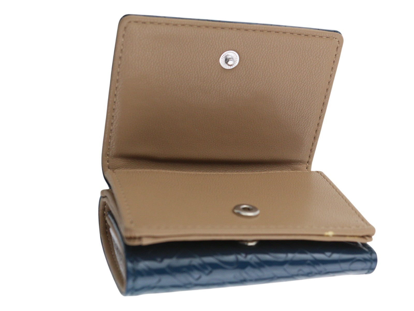 DIESEL Monogram Lorettina Women Wallet OS Blue Brown Faux Leather Print Logo