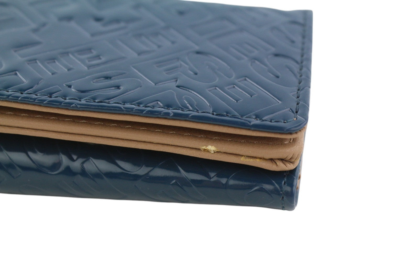 DIESEL Monogram Lorettina Women Wallet OS Blue Brown Faux Leather Print Logo