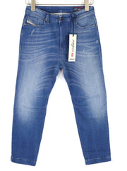 DIESEL Eazee-NE 0837T Womens Jeans W25 Sweat Jogg Boyfriend Cropped Blue Stretch