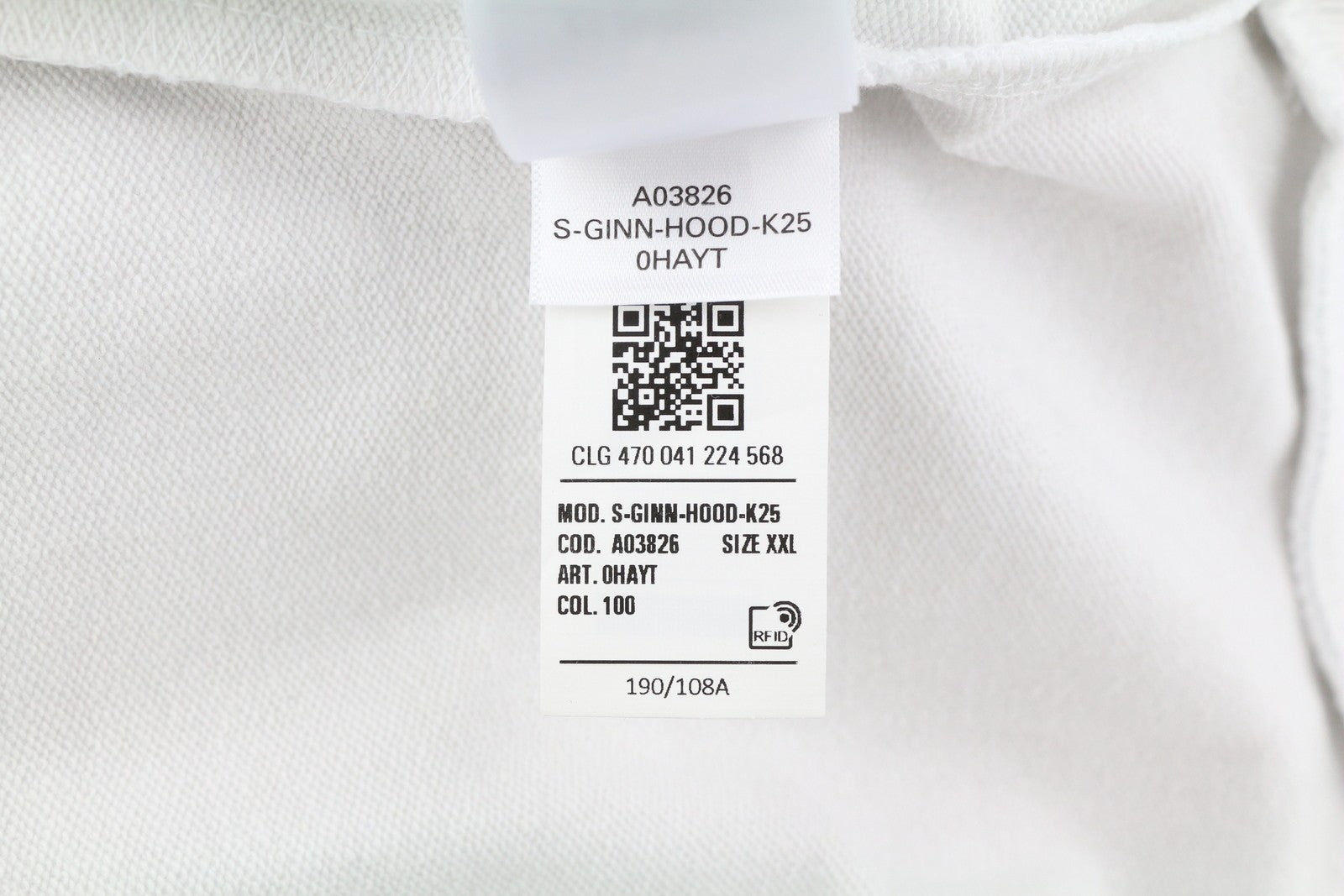 DIESEL S-Ginn-Hood-K25 Men Hoodie 2XL White Pullover Kangaroo Pocket RRP€125