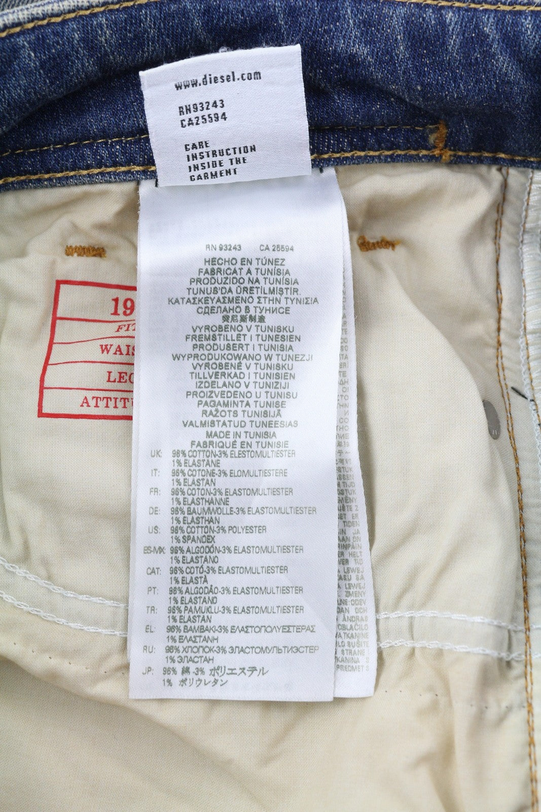 DIESEL 1979 Sleenker 09H69 Men Jeans W32/L32 Skinny  Low Waist Zip Blue RRP€225