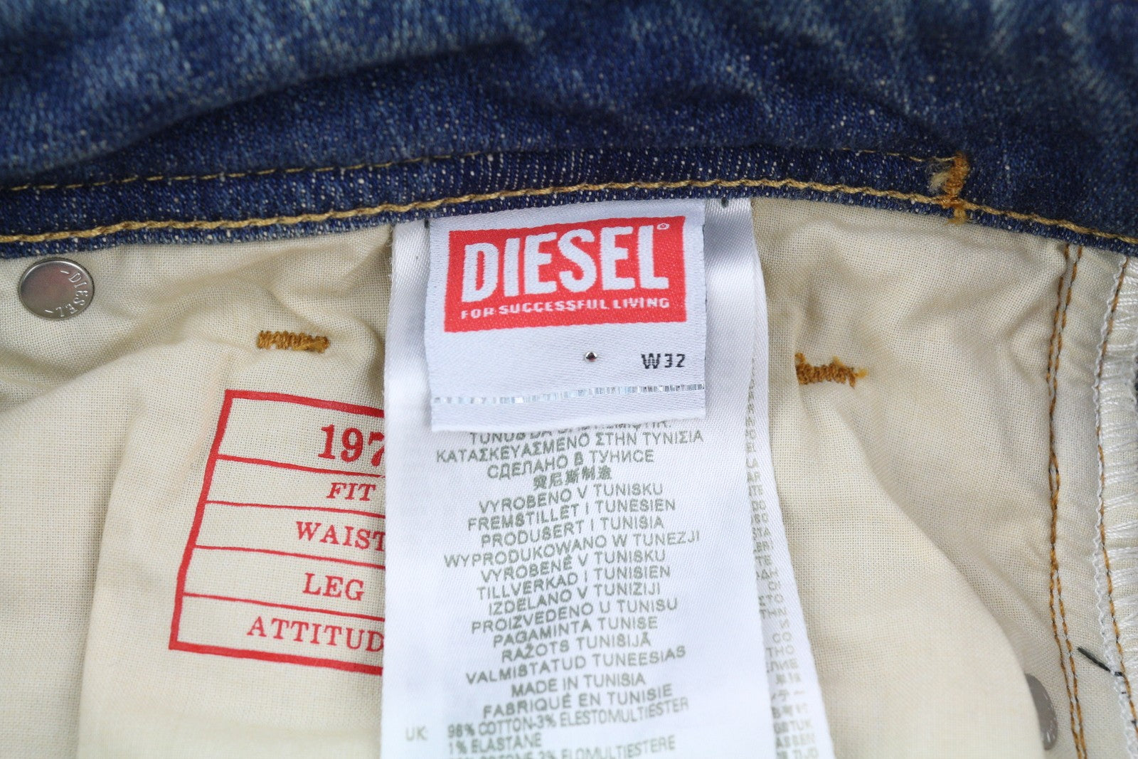 DIESEL 1979 Sleenker 09H69 Men Jeans W32/L32 Skinny  Low Waist Zip Blue RRP€225