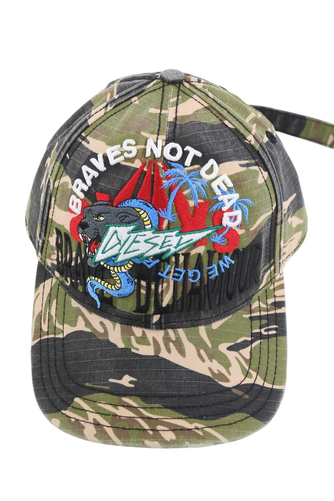 DIESEL C-Ripca Men Cap OS Camouflage Print Baseball Embroidered Cotton Unisex