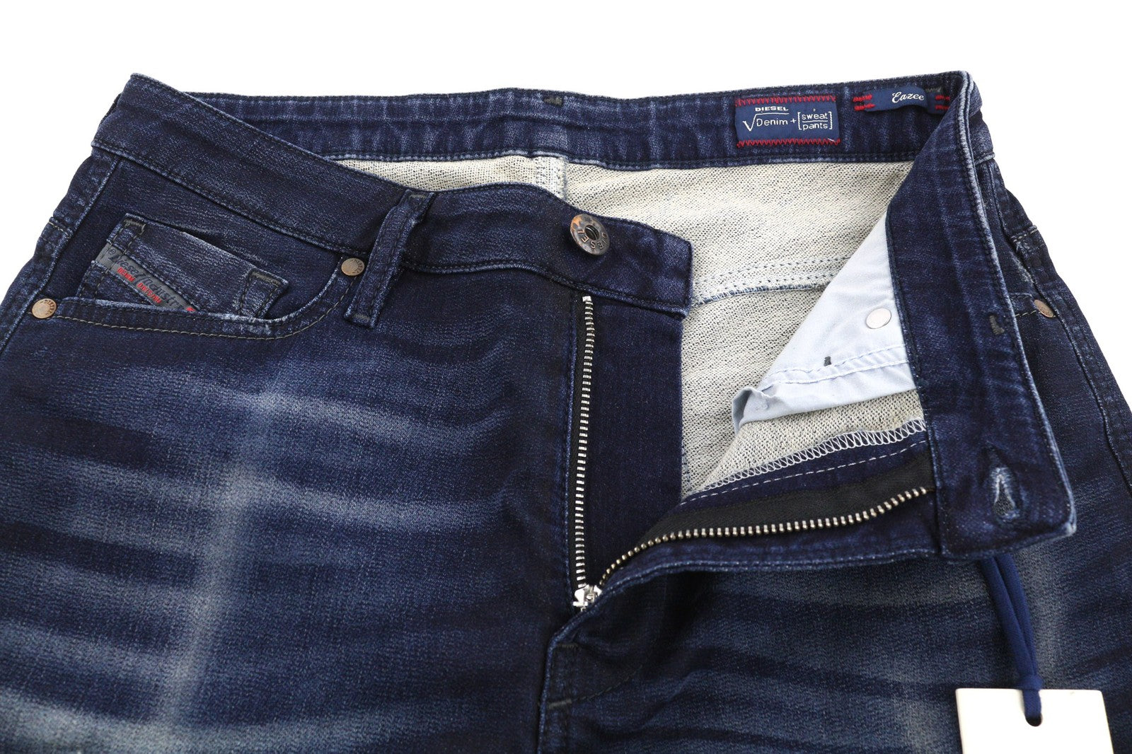 DIESEL Eazee-NE 0662K Womens Jeans W25 Sweat Jogg Boyfriend Cropped Blue Stretch