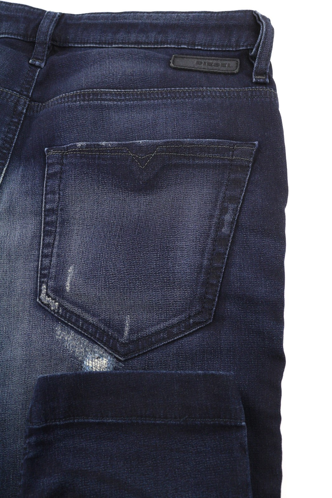 DIESEL Eazee-NE 0662K Womens Jeans W25 Sweat Jogg Boyfriend Cropped Blue Stretch