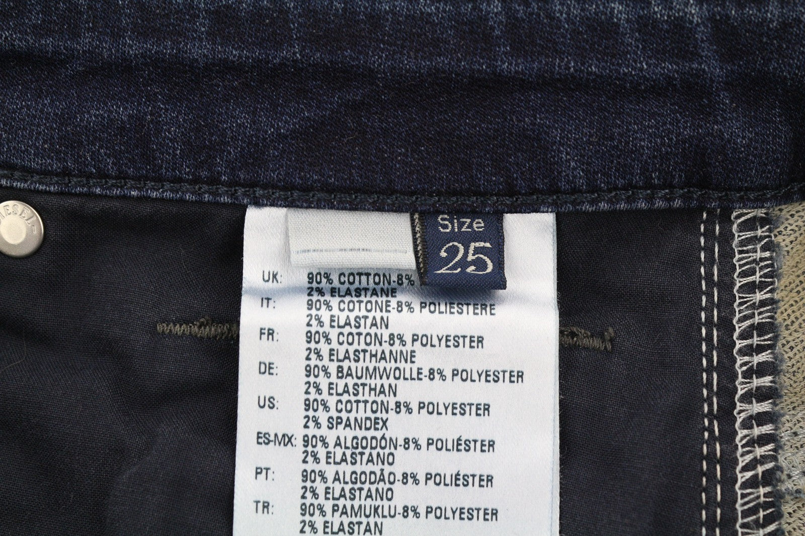 DIESEL Eazee-NE 0662K Womens Jeans W25 Sweat Jogg Boyfriend Cropped Blue Stretch