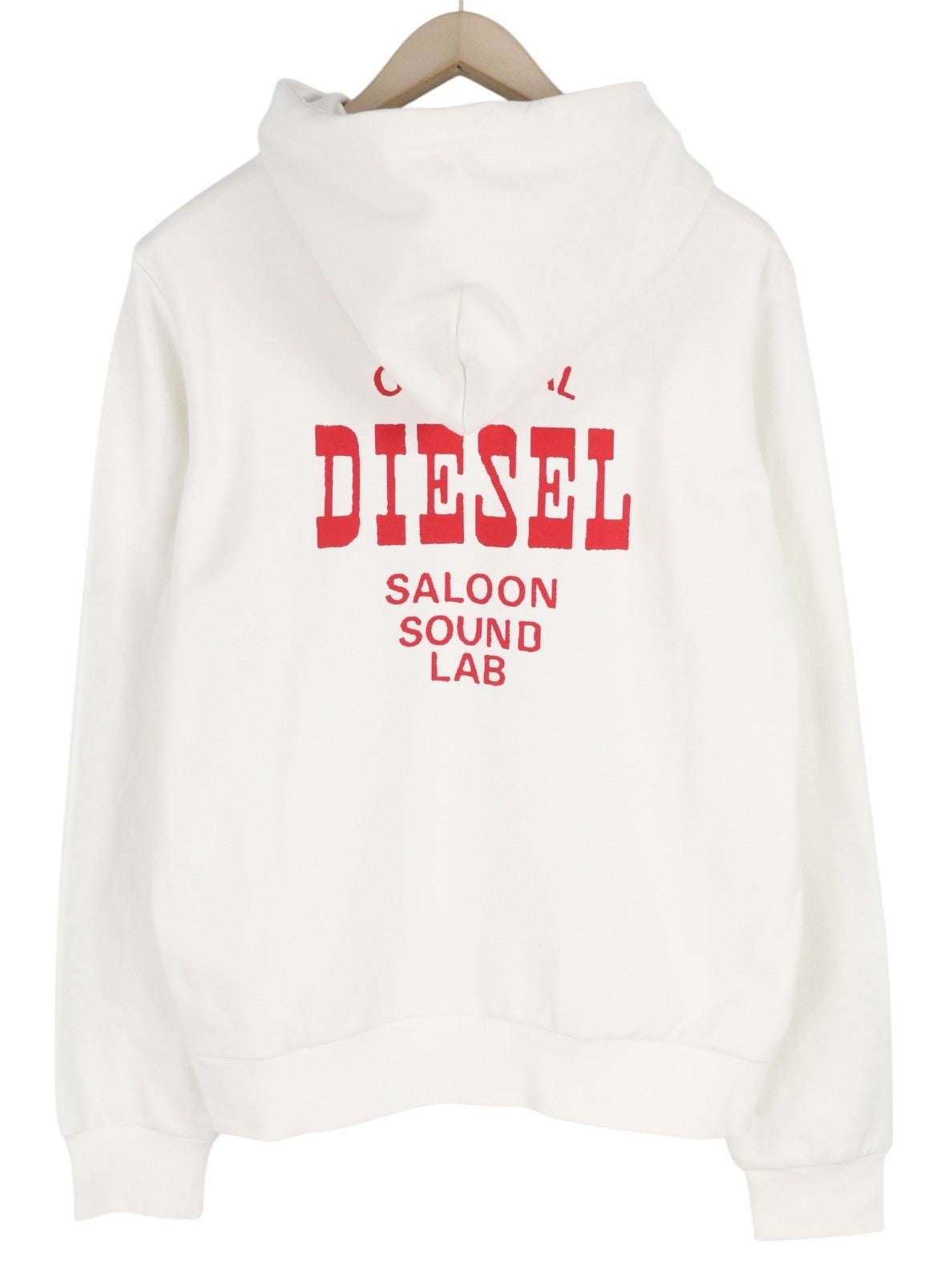 DIESEL S-Ginn-Hood-K28 Men Hoodie L White Pullover Kangaroo Pocket RRP€125