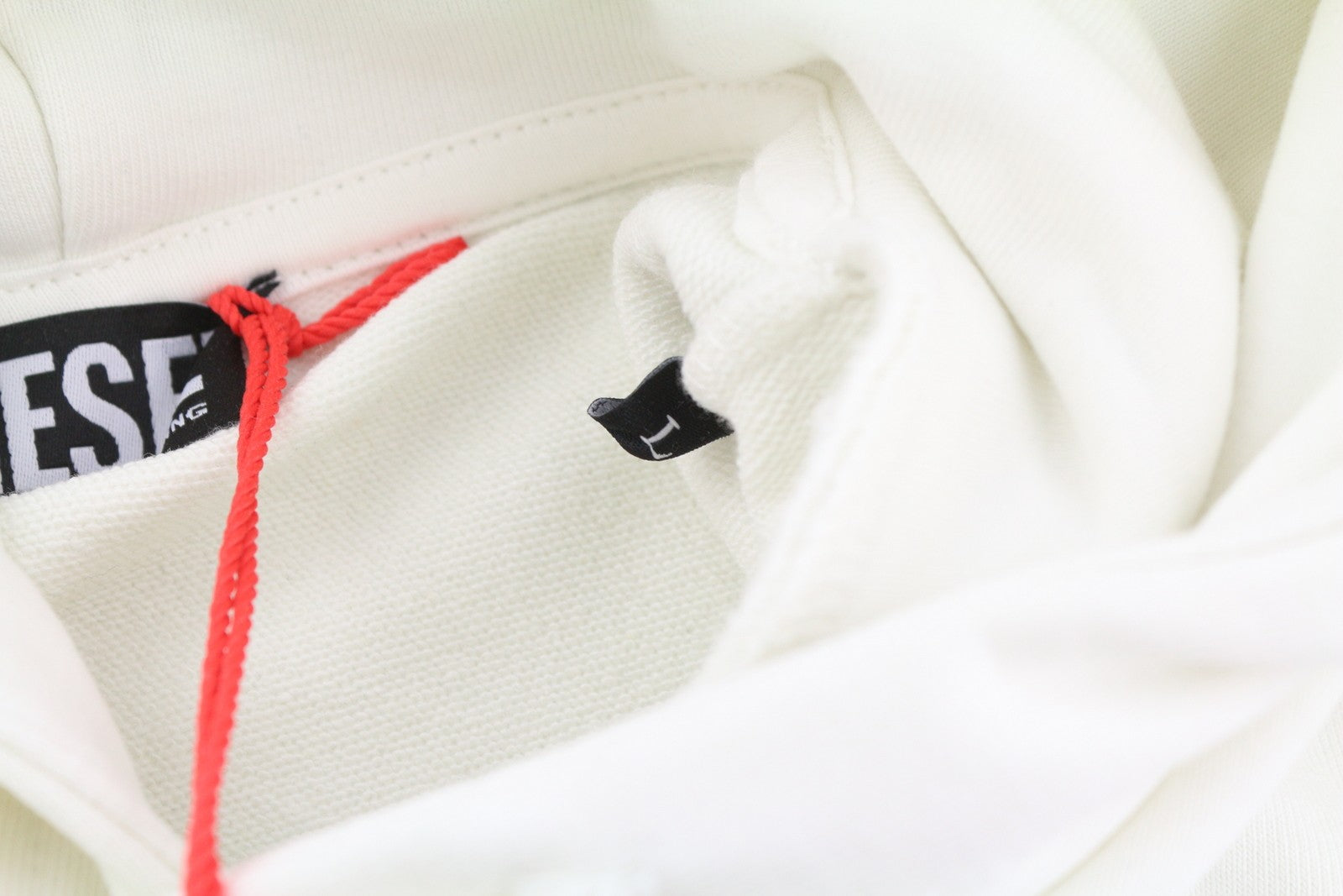 DIESEL S-Ginn-Hood-K28 Men Hoodie L White Pullover Kangaroo Pocket RRP€125