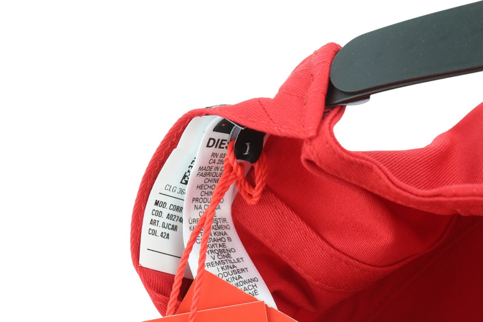 DIESEL Corry-Gum Men Cap OS Red Baseball Cotton All Seasons Logo Casual Unisex