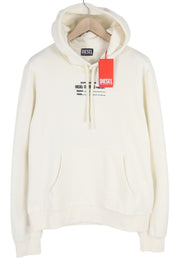 DIESEL S-Ginn-Hood-C7 Men Hoodie XL Off White Pullover Kangaroo Pocket RRP€150