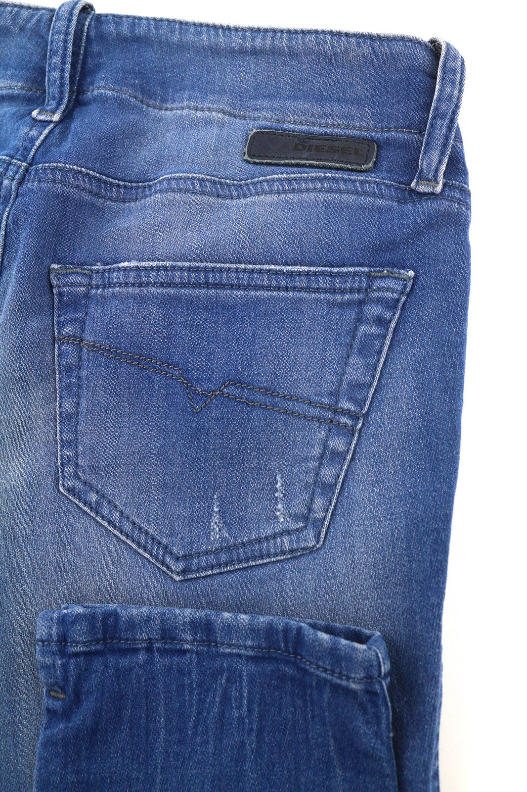 DIESEL Grupee-NE 0837T Womens Jeans W25 Sweat Jogg Super Slim Skinny Blue Wash