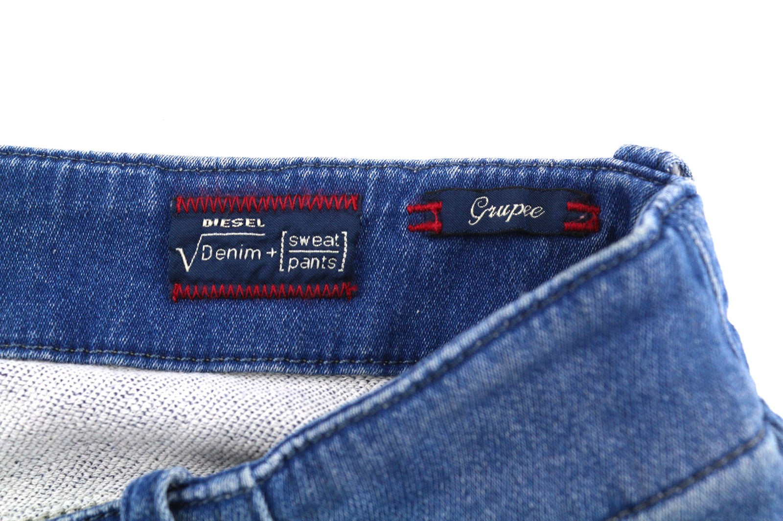 DIESEL Grupee-NE 0837T Womens Jeans W25 Sweat Jogg Super Slim Skinny Blue Wash