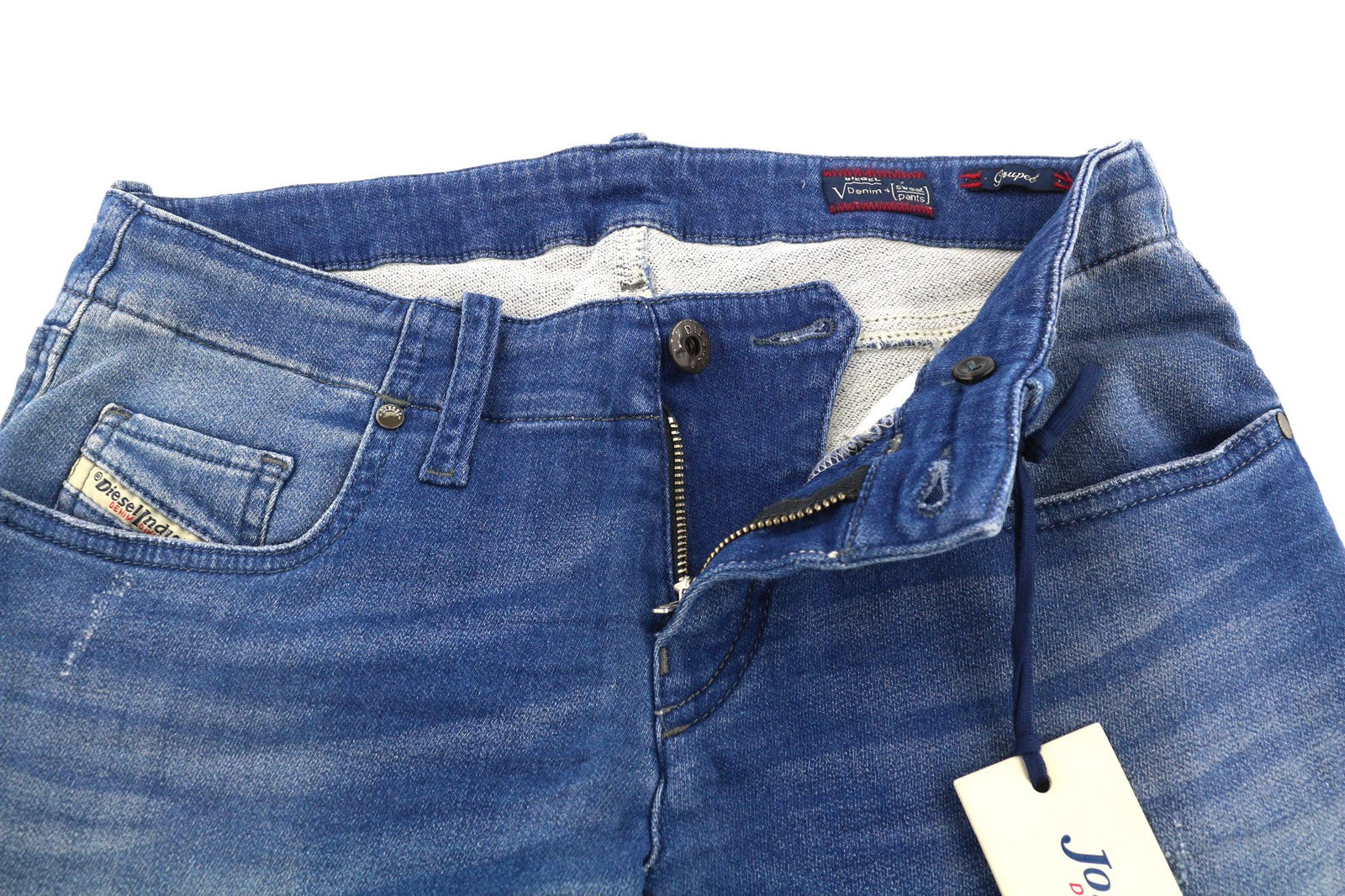 DIESEL Grupee-NE 0837T Womens Jeans W27 Sweat Jogg Super Slim Skinny Blue