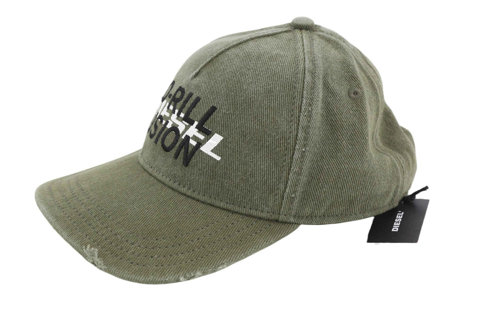 DIESEL C-Stone Men Cap 1 Baseball D-Rill Usion Embroidered Green Cotton RRP70