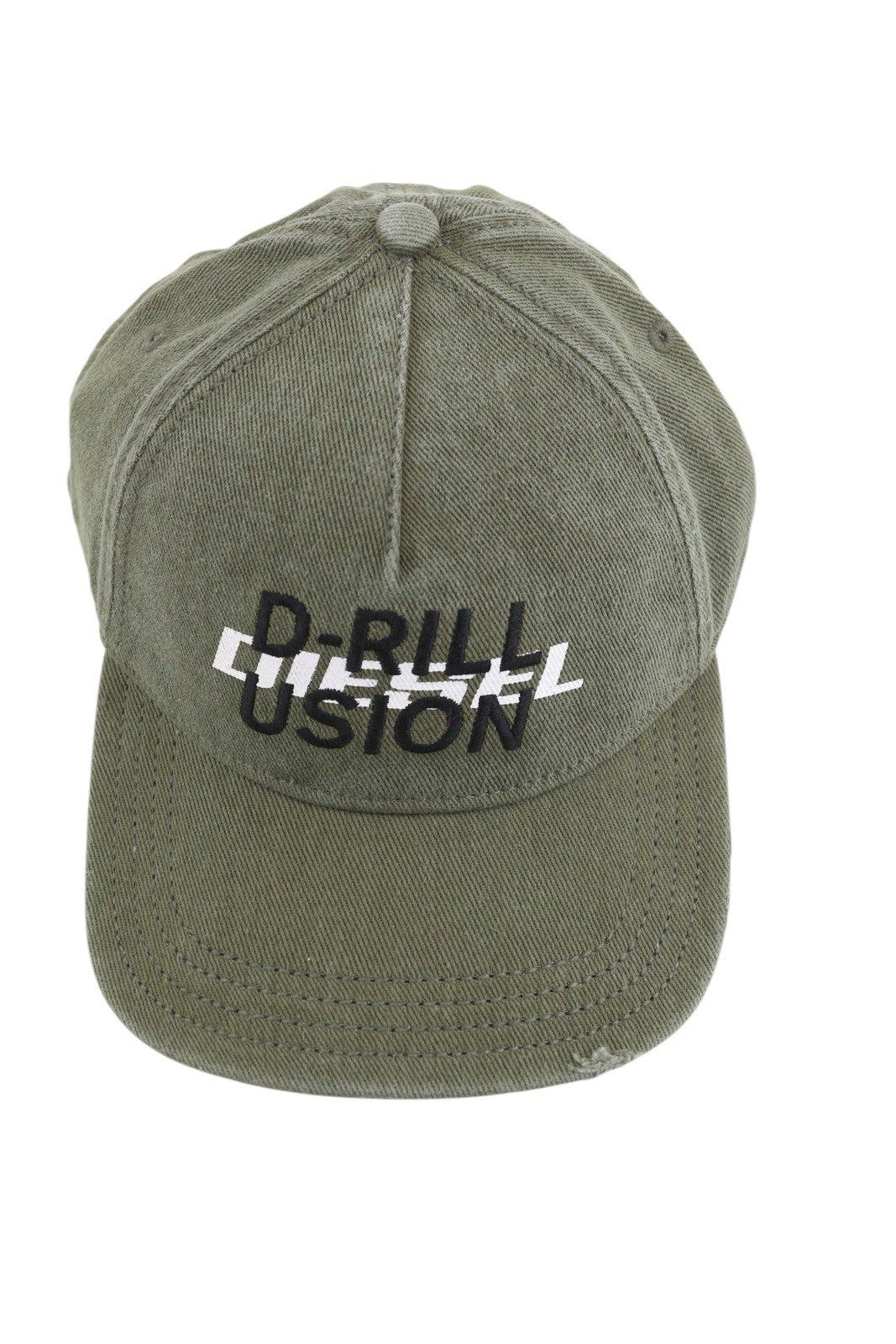 DIESEL C-Stone Men Cap 1 Baseball D-Rill Usion Embroidered Green Cotton RRP70