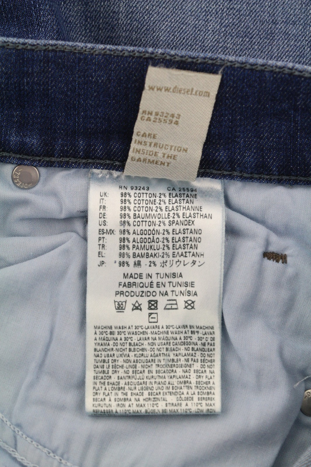 DIESEL Grupee 0836X Womens Jeans W25/L32 Super Slim  Skinny Blue Stretchy