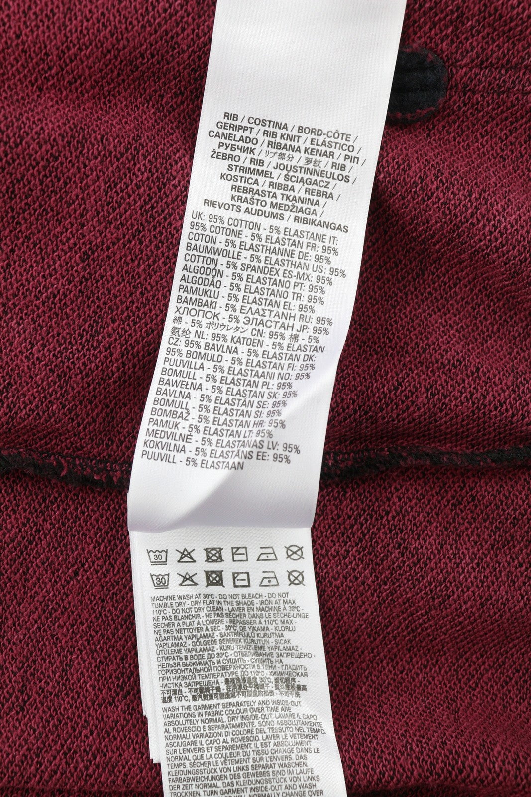 DIESEL S-Ginn-Hood-E1 Men Hoodie M Washed Burgundy Distress Hooded RRP€195