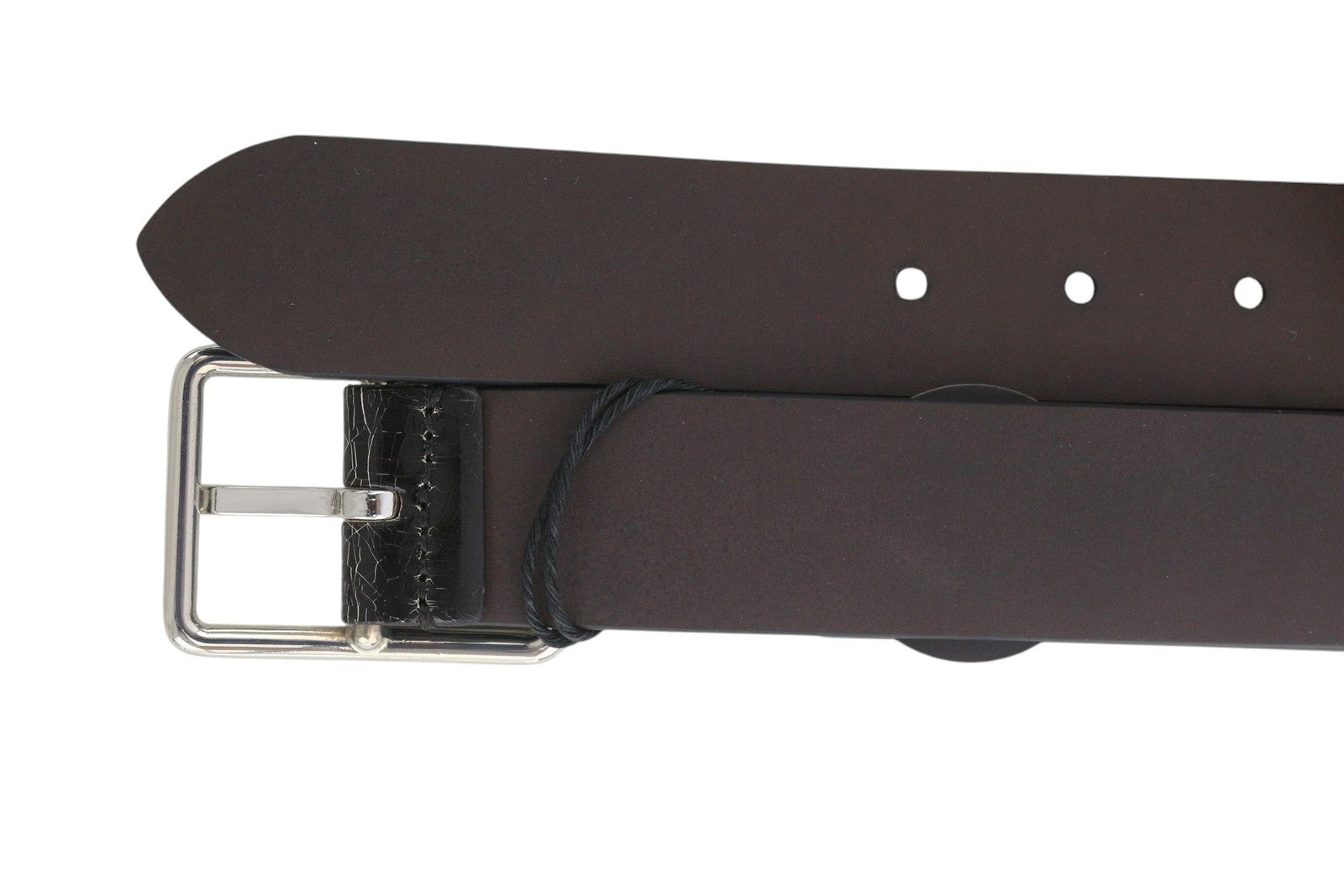 DIESEL B-Photo Men's Belt 95 CM Black Leather Silver Tone Buckle Reversible Logo