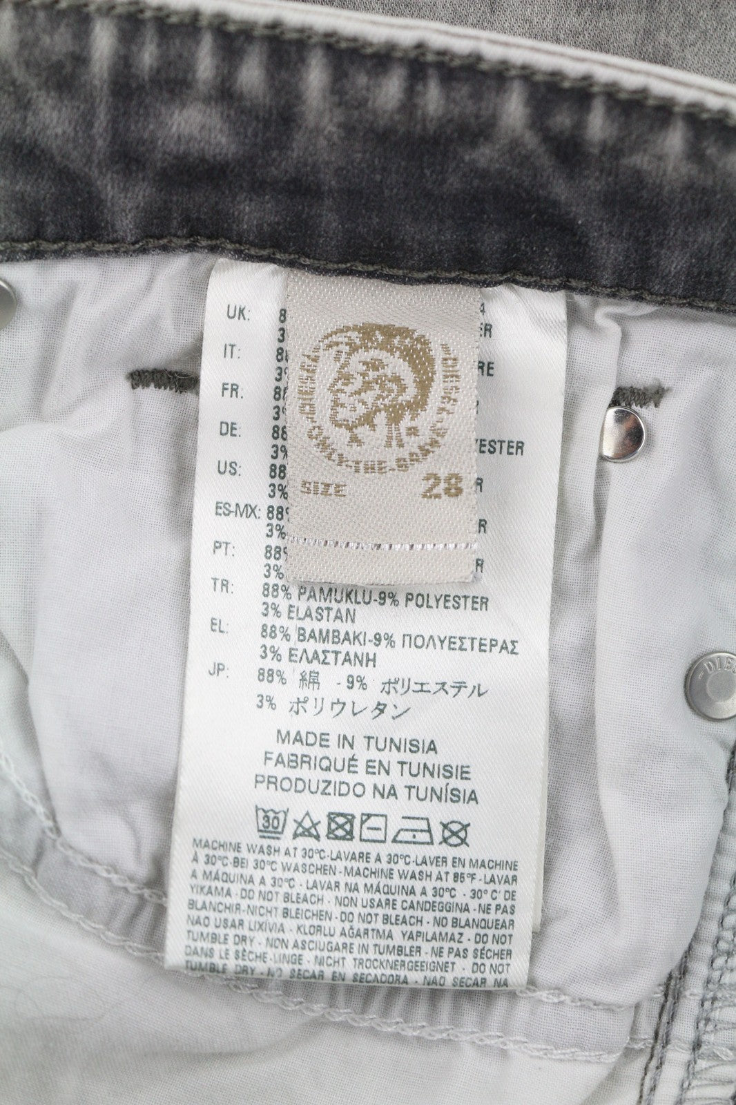 DIESEL Skinzee Low-C 0679S Womens Jeans W28/L32 Slim Skinny Grey Stretch RRP€200