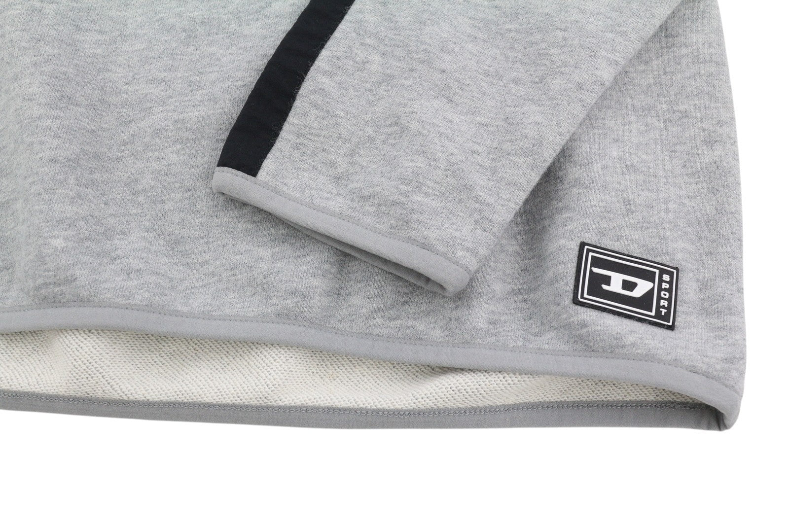 DIESEL Amst-Coarll-Wt24 Men Hoodie L Sport 55DSL Half Zip Melange Grey RRP€175