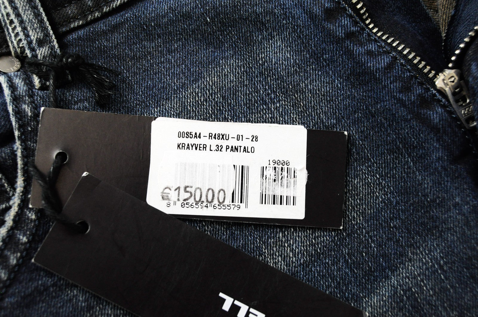 DIESEL Krayver R48XU Men Jeans W28/L32 Ripped Slim Carrot Fit Stretch Denim