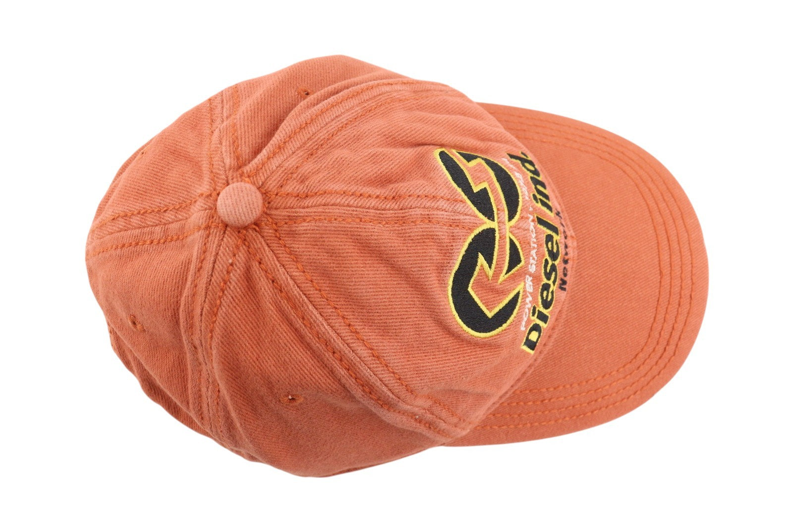 DIESEL C-Syom Men Cap OS Mid Orange Baseball Embroidered Logo Cotton Logo Unisex