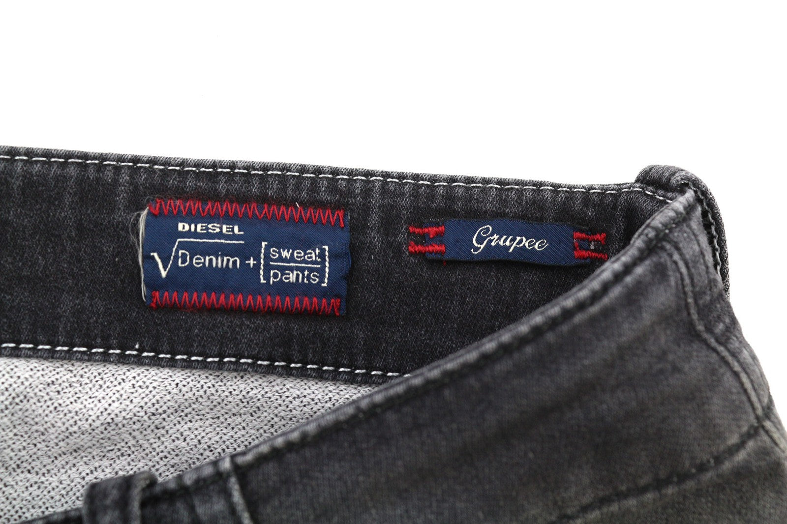 DIESEL Grupee-NE 0835B Womens Jeans W25 Sweat Jogg Slim Skinny Black Stretchy