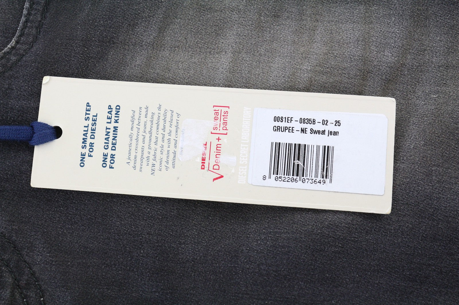 DIESEL Grupee-NE 0835B Womens Jeans W25 Sweat Jogg Slim Skinny Black Stretchy