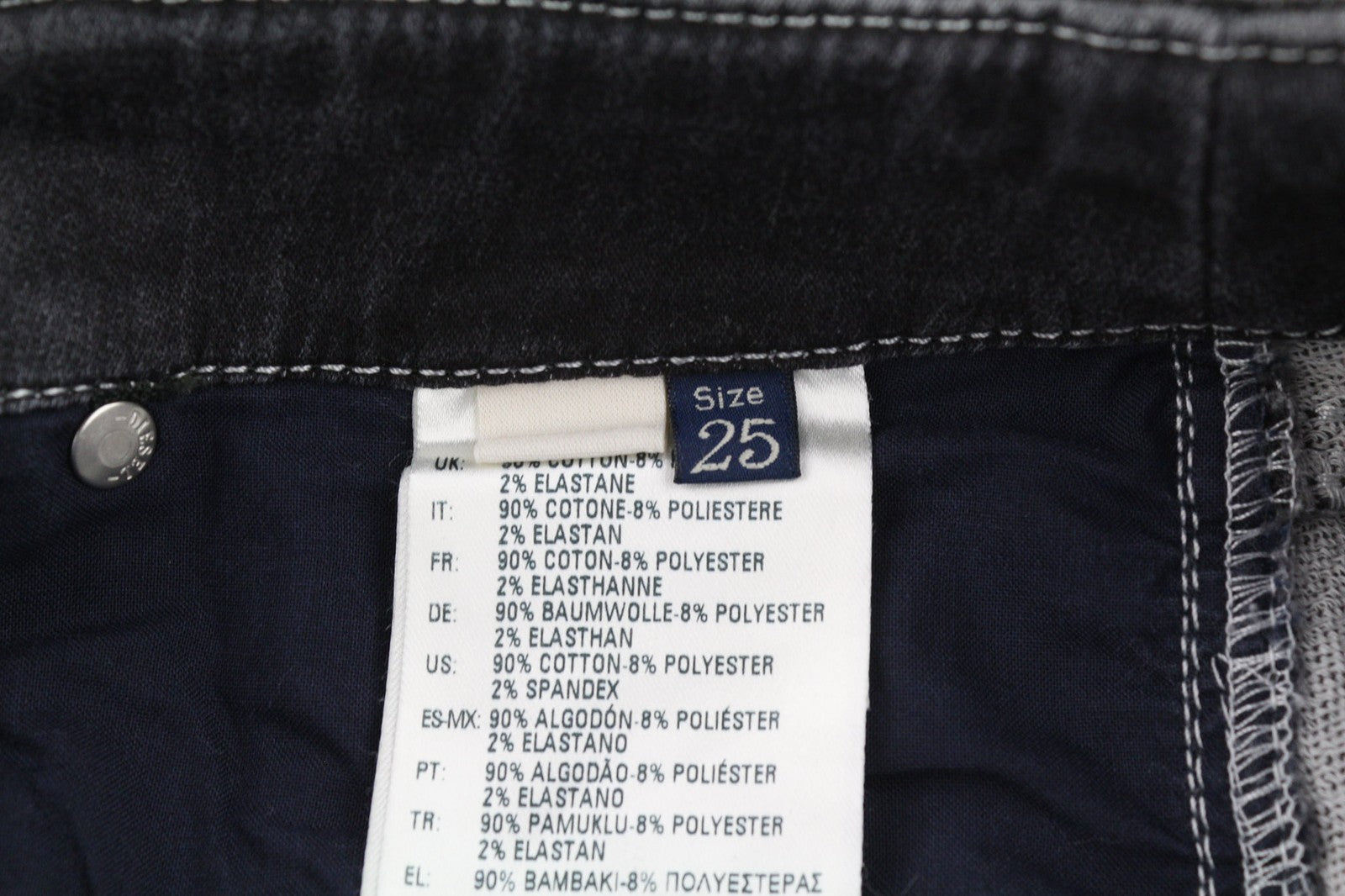 DIESEL Grupee-NE 0835B Womens Jeans W25 Sweat Jogg Slim Skinny Black Stretchy