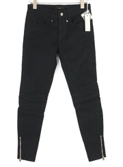 DIESEL P-Amal 00SJLC 0GAJK Womens Trousers W27 Skinny Black Stretch Zip Detailed