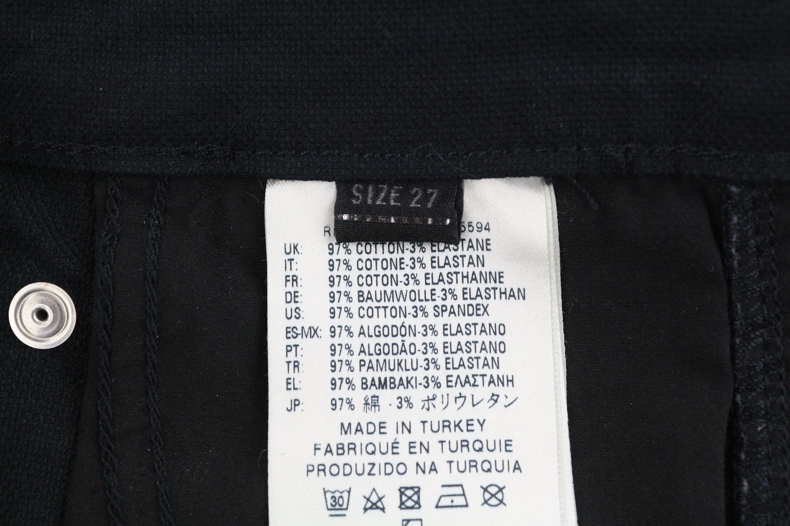 DIESEL P-Amal 00SJLC 0GAJK Womens Trousers W27 Skinny Black Stretch Zip Detailed