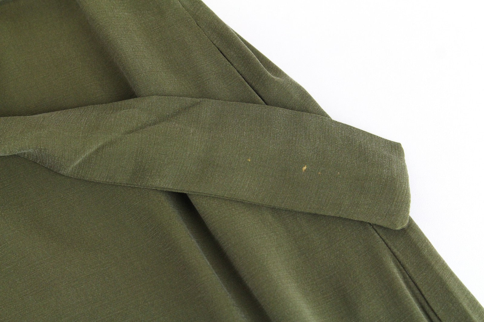 DENHAM Roxanne Women's L Green Belted Long Dress Button-Up Collared Short Sleeve