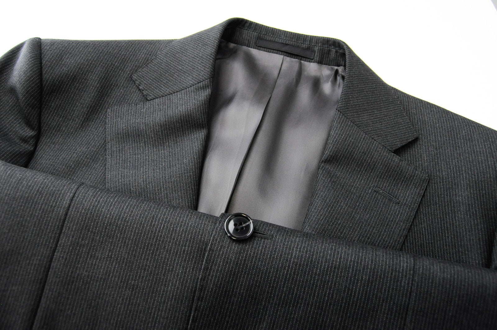 SUITSUPPLY Napoli Men Blazer UK38R Wool Super 110's Striped Grey Suit Jacket